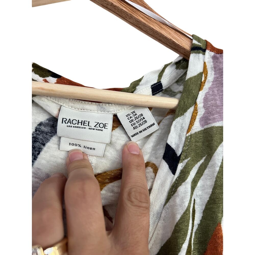 Rachel Zoe 100% Linen Floral Top - Summer Style 3XL - Picture 3 of 4